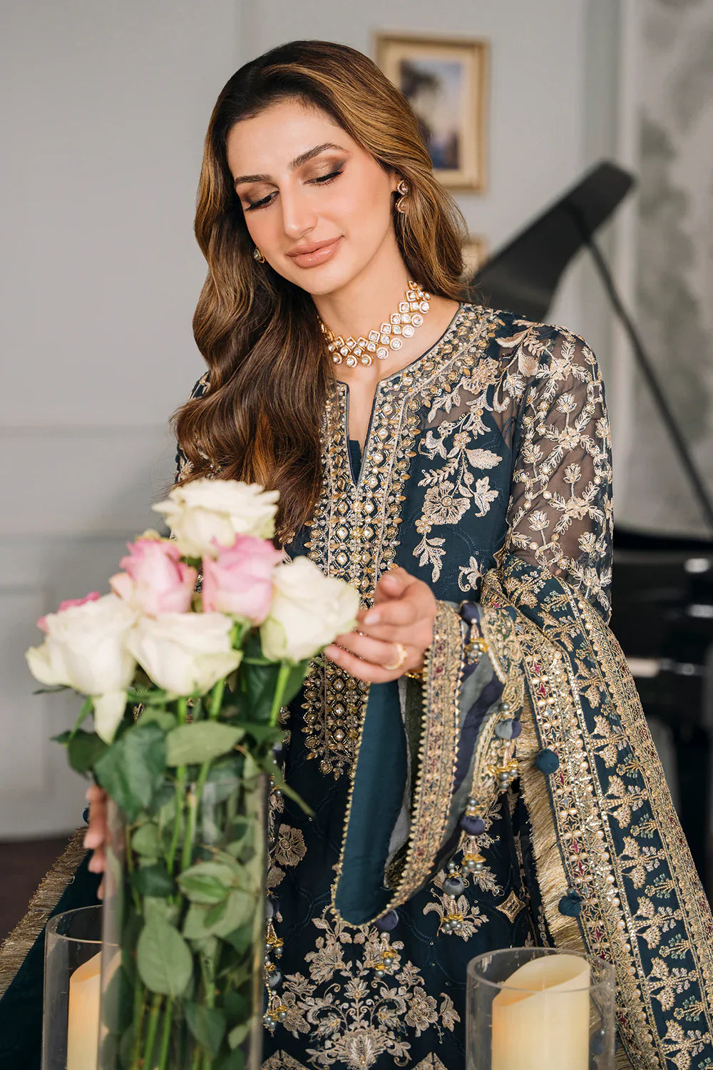 03-Piece Chiffon Suit With Heavy Embroidery - Ready To Wear