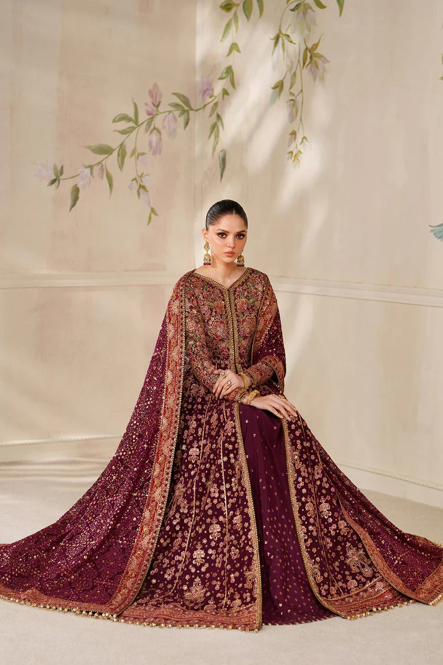03-Piece Chiffon Suit With Embroidery - Ready To Wear