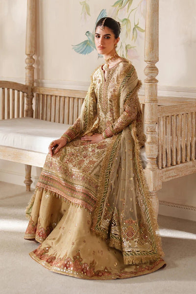 The Imperial Gold: Heavy Embroidered Chiffon Suit | Ready To Wear