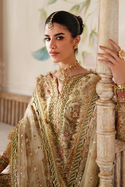 The Imperial Gold: Heavy Embroidered Chiffon Suit | Ready To Wear