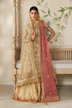 The Imperial Gold: Heavy Embroidered Chiffon Suit | Ready To Wear