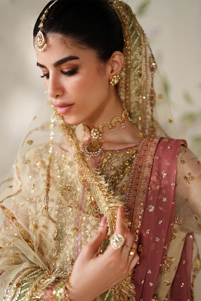 The Imperial Gold: Heavy Embroidered Chiffon Suit | Ready To Wear