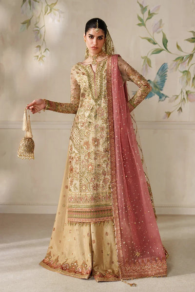 The Imperial Gold: Heavy Embroidered Chiffon Suit | Ready To Wear