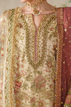 The Imperial Gold: Heavy Embroidered Chiffon Suit | Ready To Wear