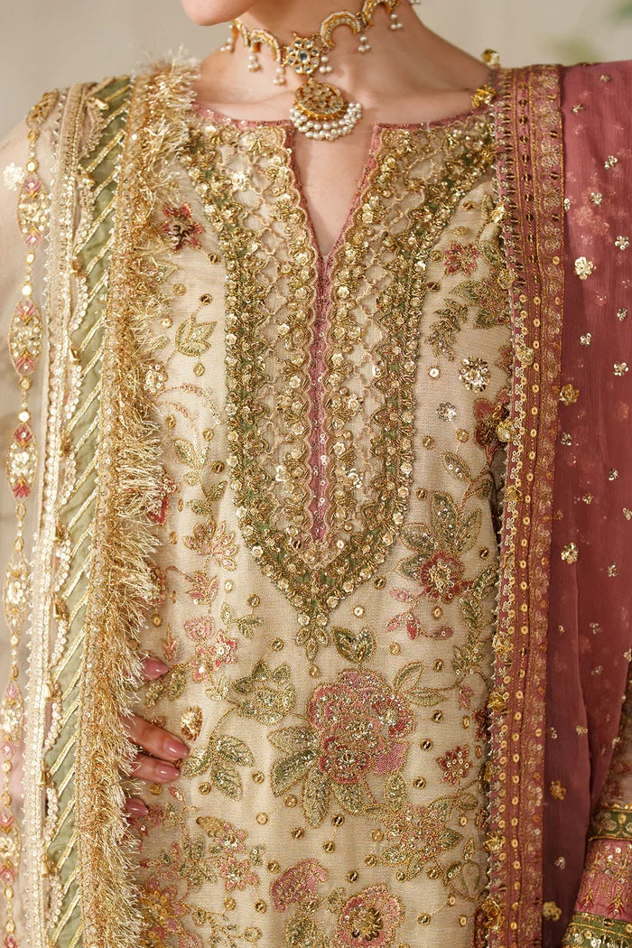 The Imperial Gold: Heavy Embroidered Chiffon Suit | Ready To Wear