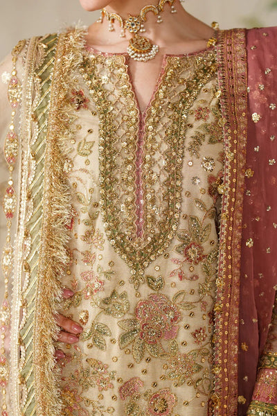 The Imperial Gold: Heavy Embroidered Chiffon Suit | Ready To Wear