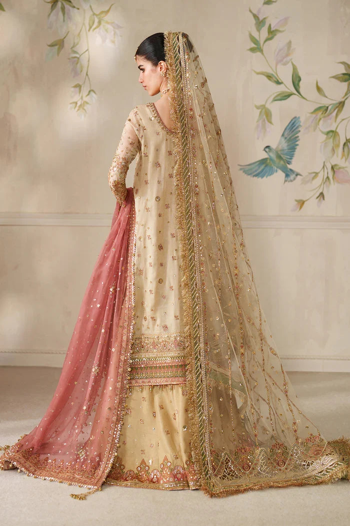 The Imperial Gold: Heavy Embroidered Chiffon Suit | Ready To Wear