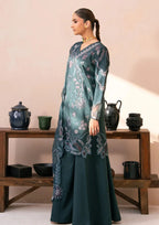 Deep Teal & Pastel: Floral Embroidered Lawn Suit | Ready To Wear