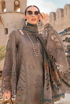 Taupe Brown: Thread Embroidered Lawn Suit | Ready To Wear