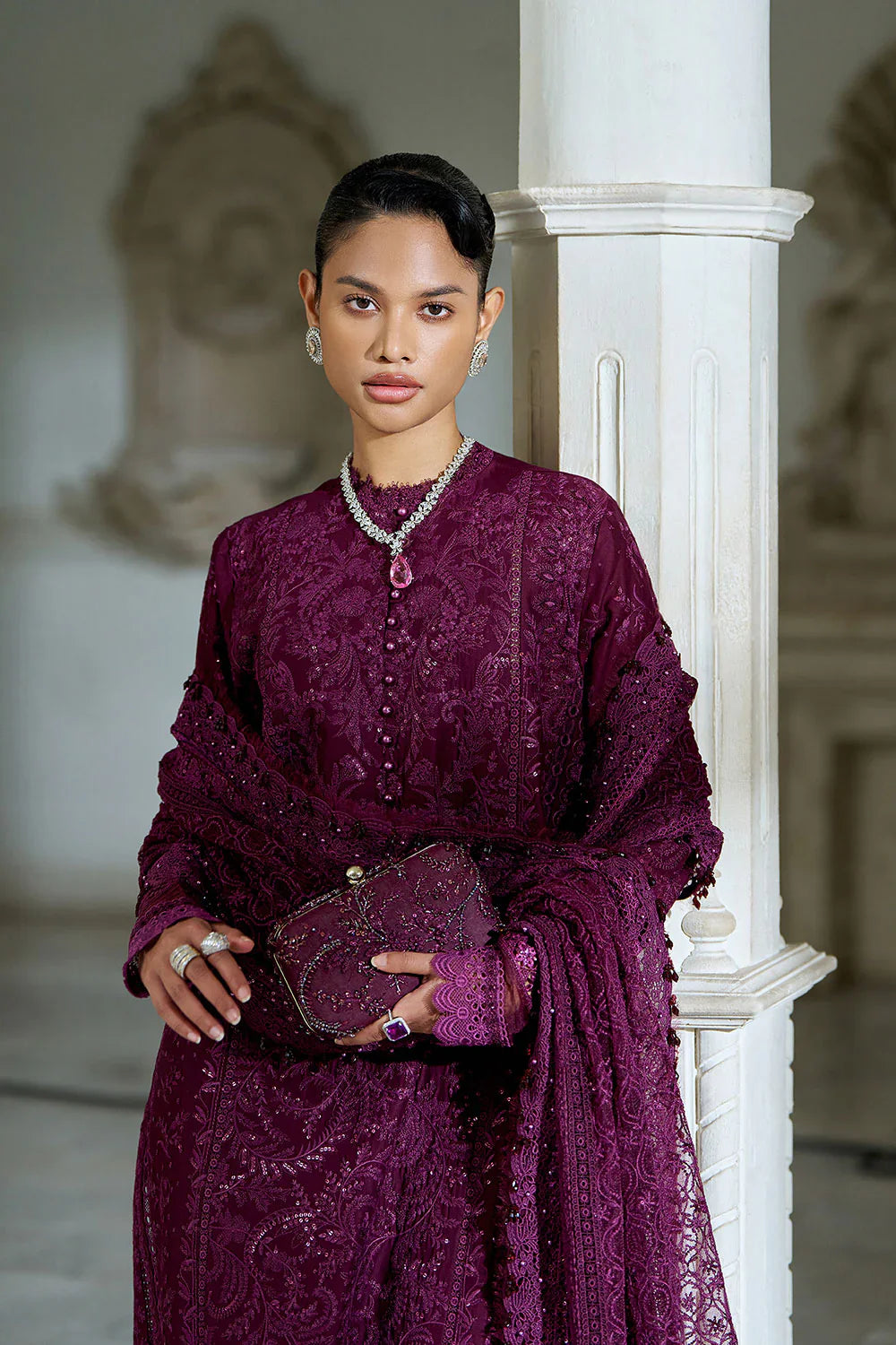 03-Piece Lawn Suit With Embroidery - Ready To Wear