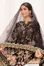 Jet Black & Multi-Color Paisley Embroidered Silk Suit | Ready To Wear
