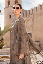 Taupe Brown: Thread Embroidered Lawn Suit | Ready To Wear
