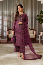 03-Piece Printed Lawn Suit With Embroidery - Ready To Wear