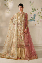 The Imperial Gold: Heavy Embroidered Chiffon Suit | Ready To Wear