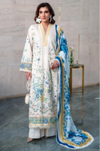 03-Pece Embroidered Lawn Suit With Silk Dupatta | Ready To Wear