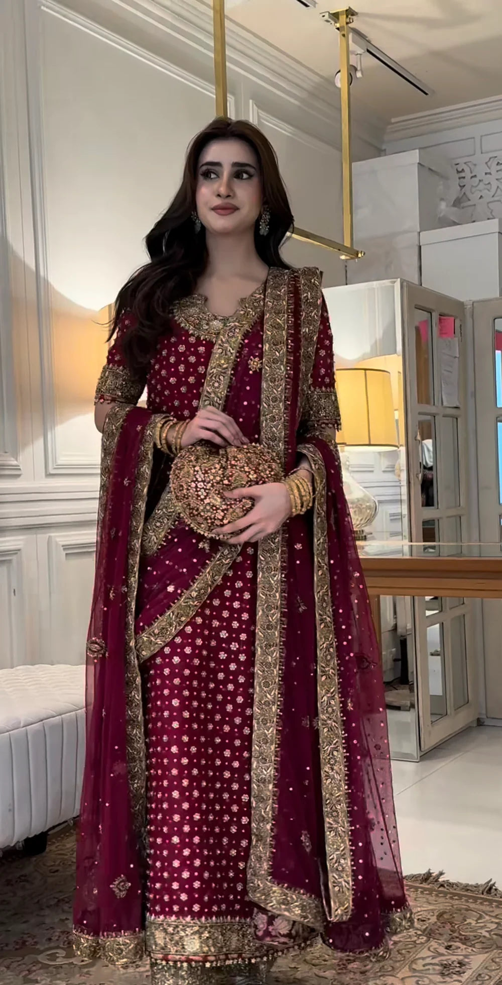 03-Piece Chiffon Suit With Adda Embroidery - Ready To Wear