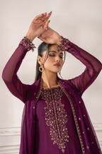 3 Piece Stitched Chiffon Suit - Ready To Wear
