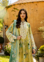 03-Piece Printed Lawn With Embroidery Suit - Ready To Wear