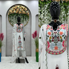 3 Piece Stitched Embroidered Lawn Frock - Ready To Wear