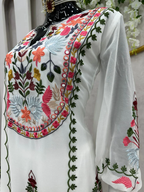 3 Piece Stitched Embroidered Lawn Frock - Ready To Wear