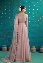 The Dusty Rose: Chiffon Anarkali Gown | Ready To Wear