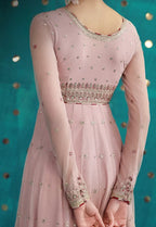 The Dusty Rose: Chiffon Anarkali Gown | Ready To Wear