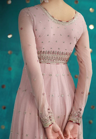 The Dusty Rose: Chiffon Anarkali Gown | Ready To Wear