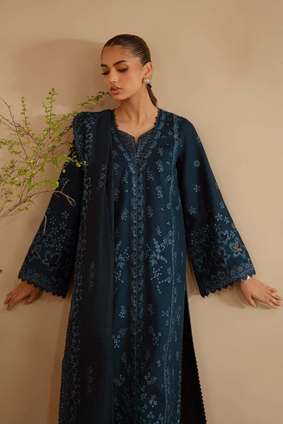 3 Piece Stitched Cotton Fabric Suit - Ready To Wear