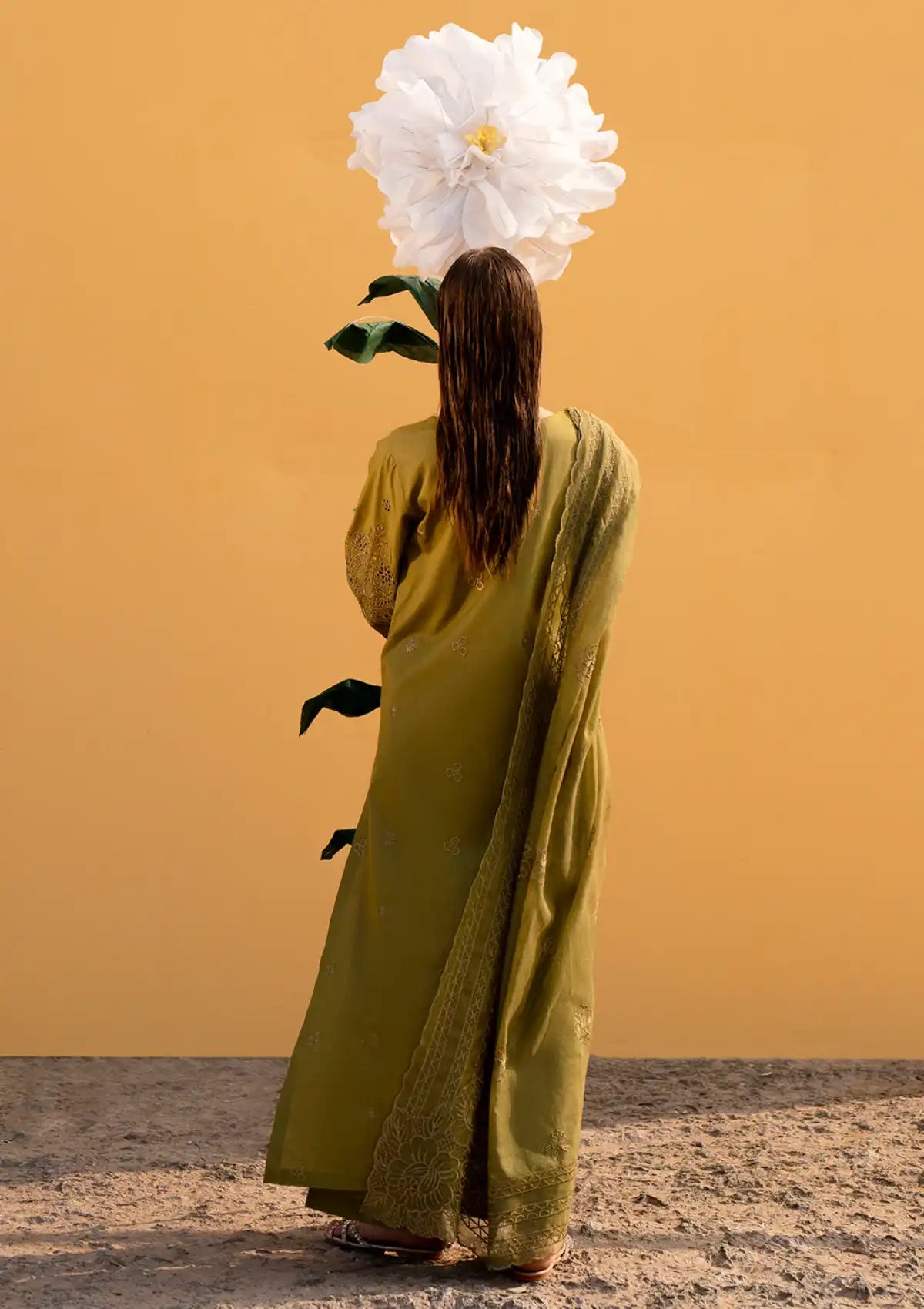 03-Piece Cotton Suit With Embroidery - Ready To Wear