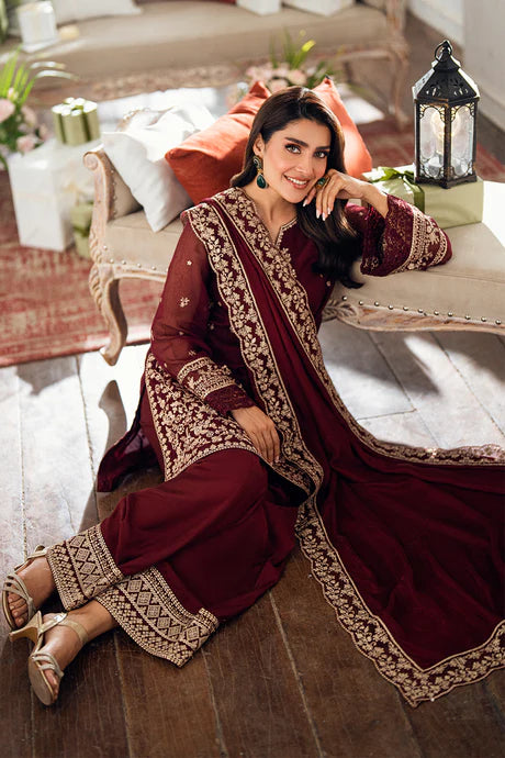 3 Piece Stitched Embroidery Dress - Ready To Wear