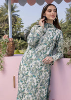 03-Piece Printed Lawn Suit With Chikankari Embroidery- Ready To Wear
