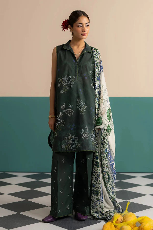 3 Piece Stitched Designer Suit - Ready To Wear