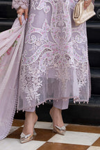 Soft Purple - Embroidered Lawn Suit With Printed Silk Dupatta | Ready To Wear