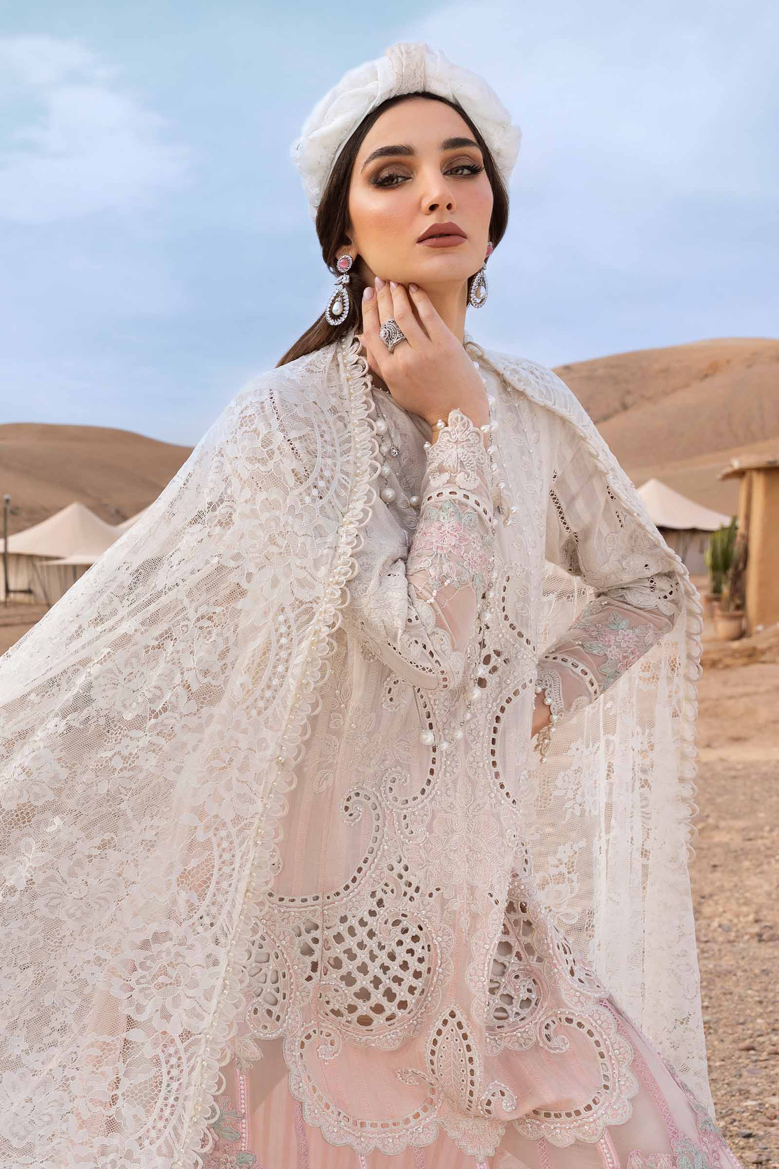 3 Piece Stitched Lawn Embroidery Suit - Ready To Wear