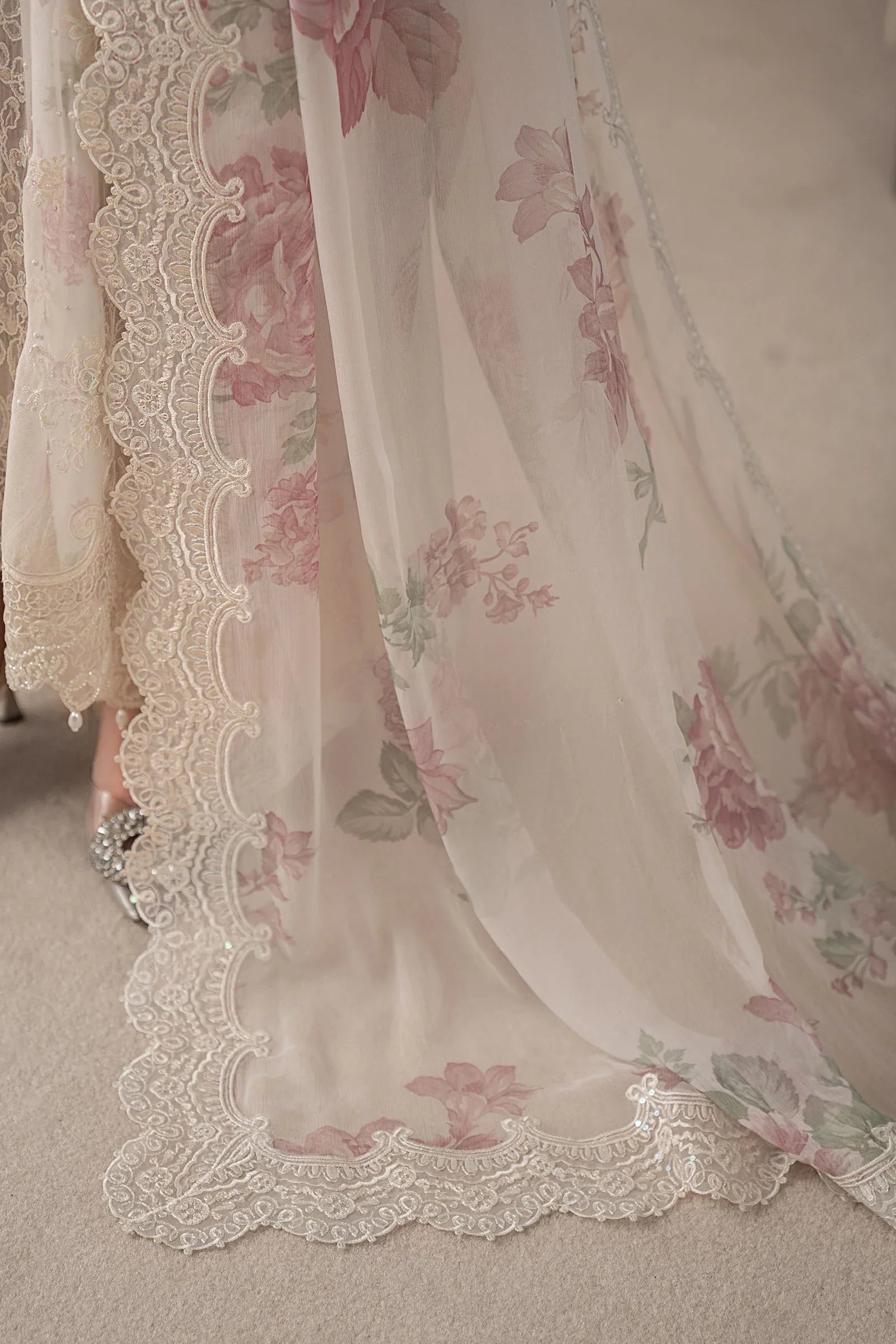 03-Piece Chiffon Suit With Embroidery - Ready To Wear