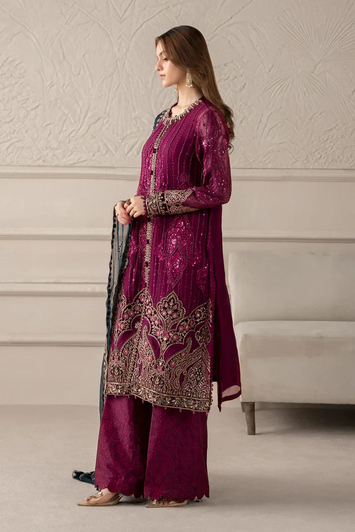 03-Piece Chiffon Suit With Embroidery - Ready To Wear