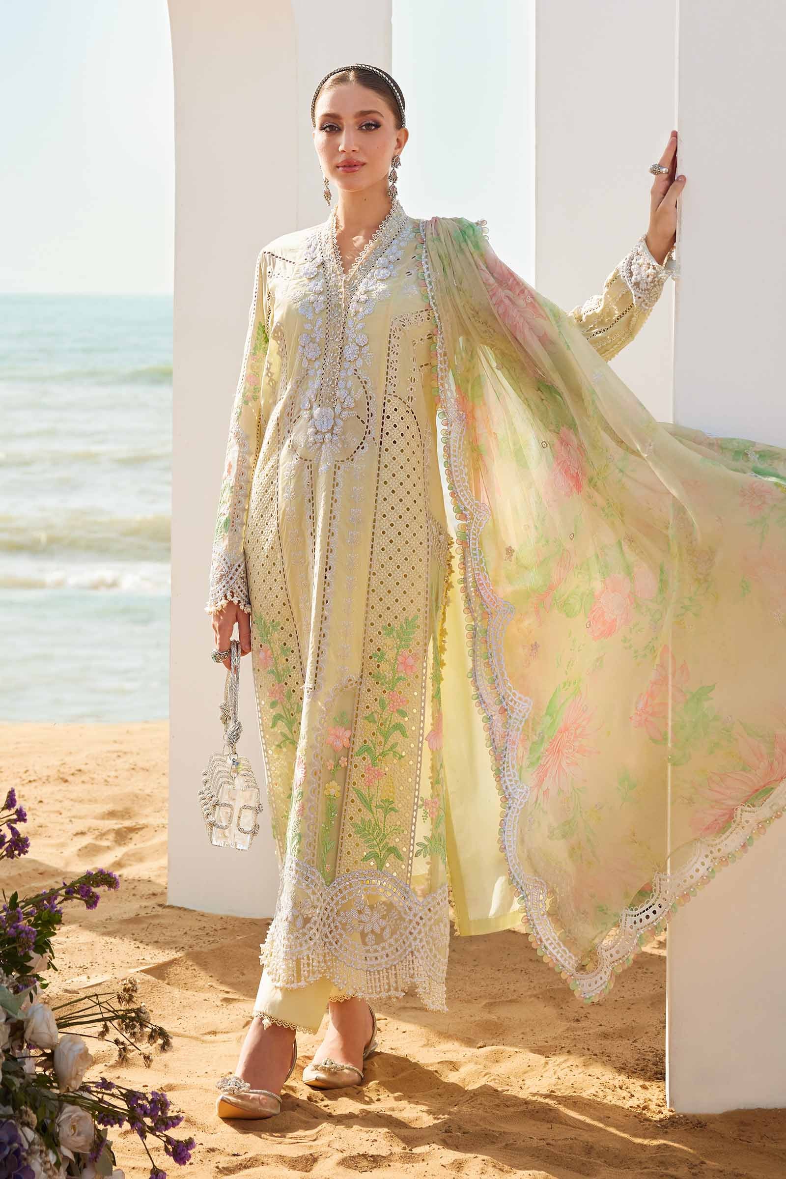 03-Piece Cotton Suit With Chikankari Embroidery - Ready To Wear
