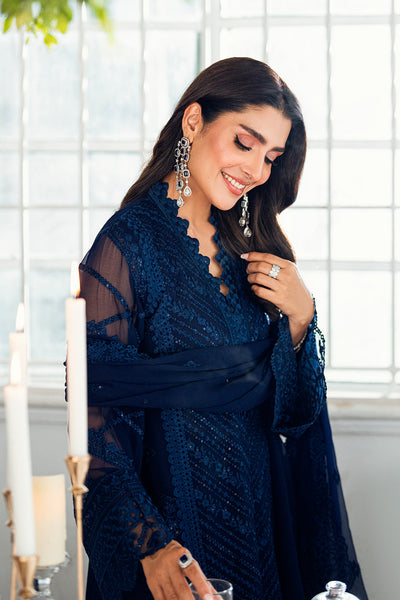 3 Piece Stitched Luxury Chiffon Dress - Ready To Wear
