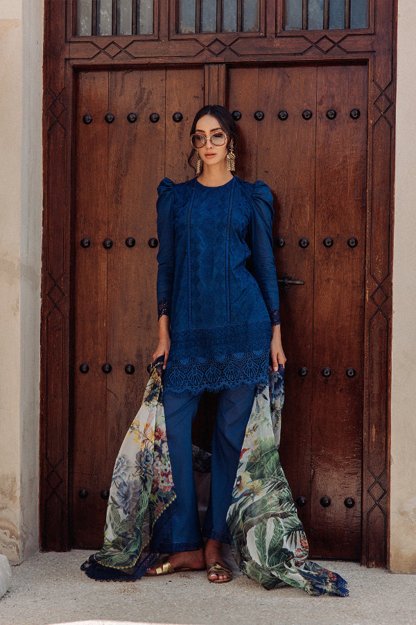 3 Piece Stitched Lawn Suit - Ready To Wear