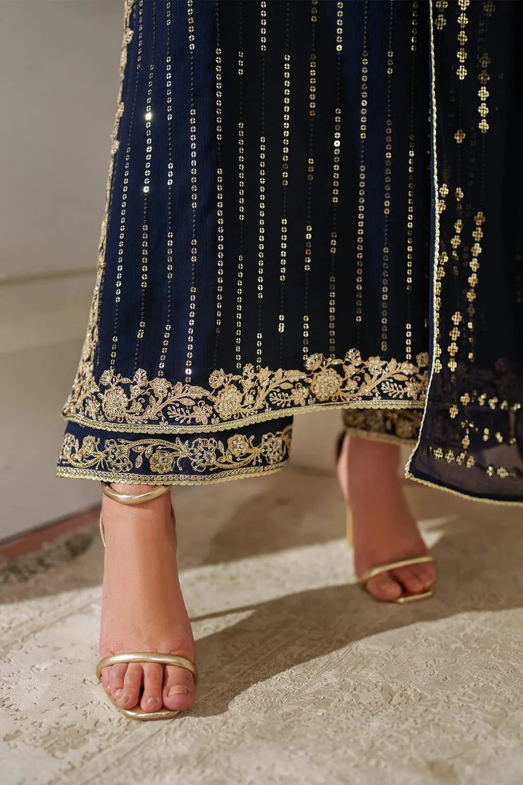 03-Piece Chiffon Suit With Embroidery - Ready To Wear