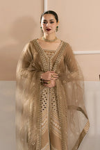 Mocha Brown: Heavy Embroidered Cotton Suit | Ready To Wear