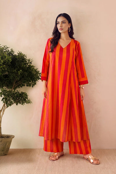 MIA - PINK ORANGE KURTA SET