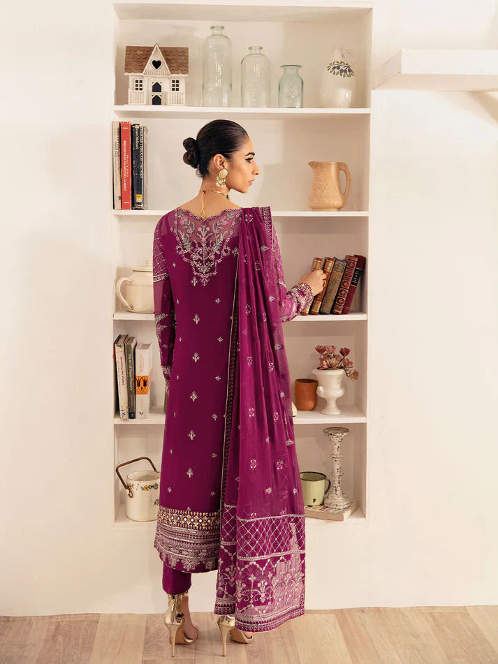 03-Piece Chiffon Suit With Embroidery - Ready To Wear