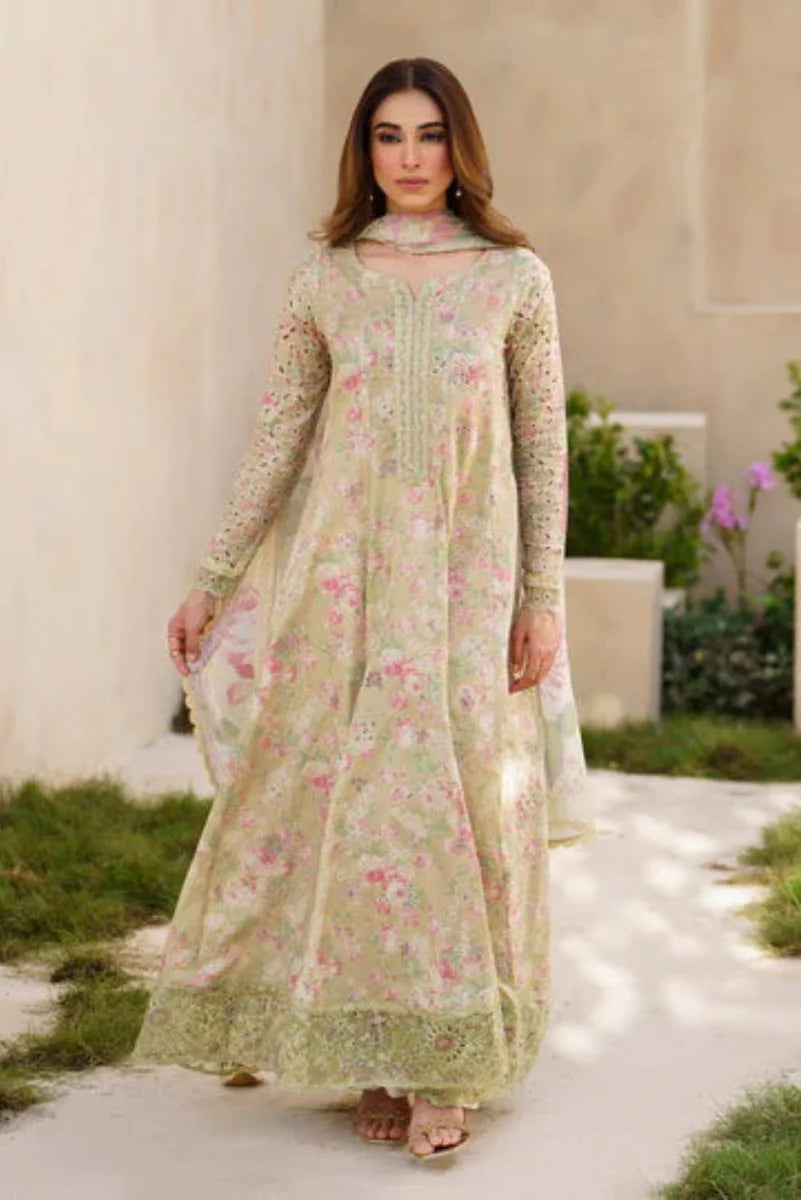 03-Piece Printed Lawn Suit With Embroidery - Ready To Wear