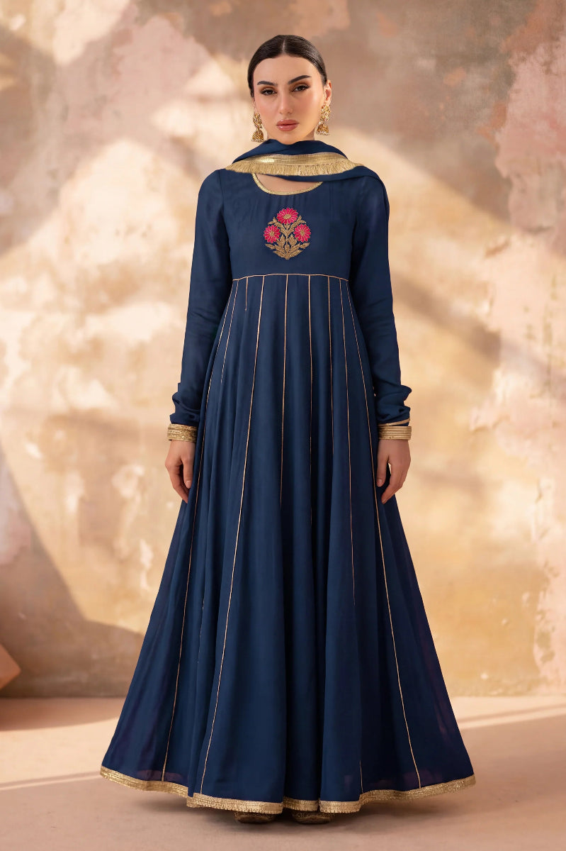 TANIA - NAVY PISHWAS SET