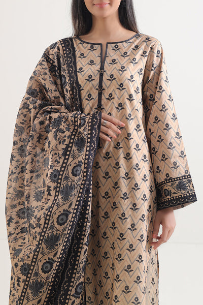 3 Piece Stitched Lawn Suit - Ready To Wear