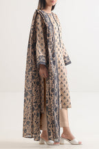 3 Piece Stitched Lawn Suit - Ready To Wear
