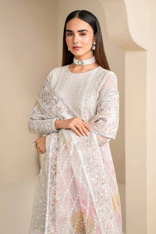 03-Piece Chiffon Suit With Embroidery - Ready To Wear