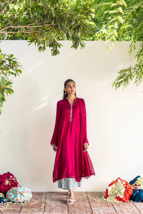 Rania - Plum Kurta Set