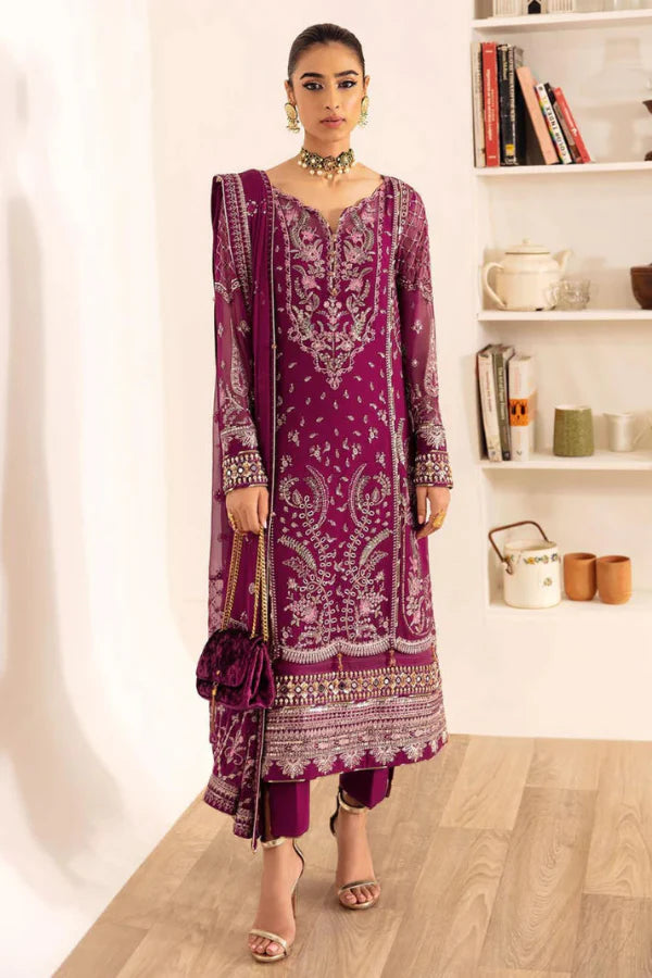 03-Piece Chiffon Suit With Embroidery - Ready To Wear